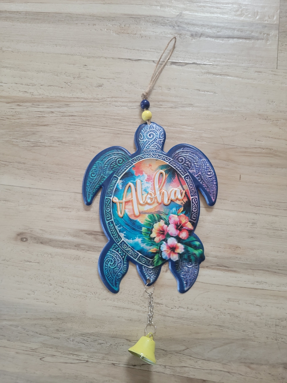 Three Festive Summer Metal Signs With Rope Hanger 15" Aloha Good Vibes Tiki Bar - Picture 3 of 4